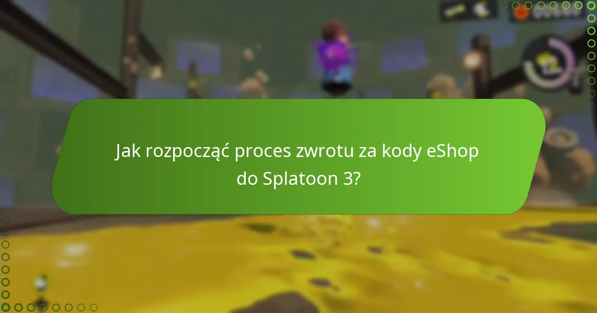 Jak rozpocząć proces zwrotu za kody eShop do Splatoon 3?