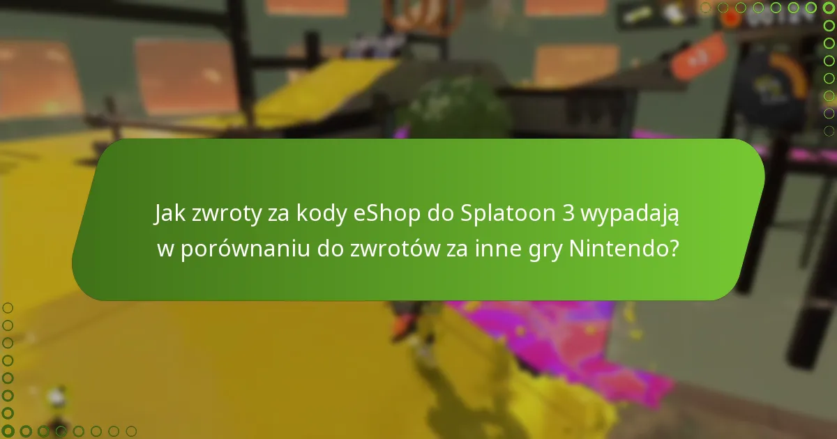 Jakie są warunki i zasady zwrotów za kody eShop do Splatoon 3?