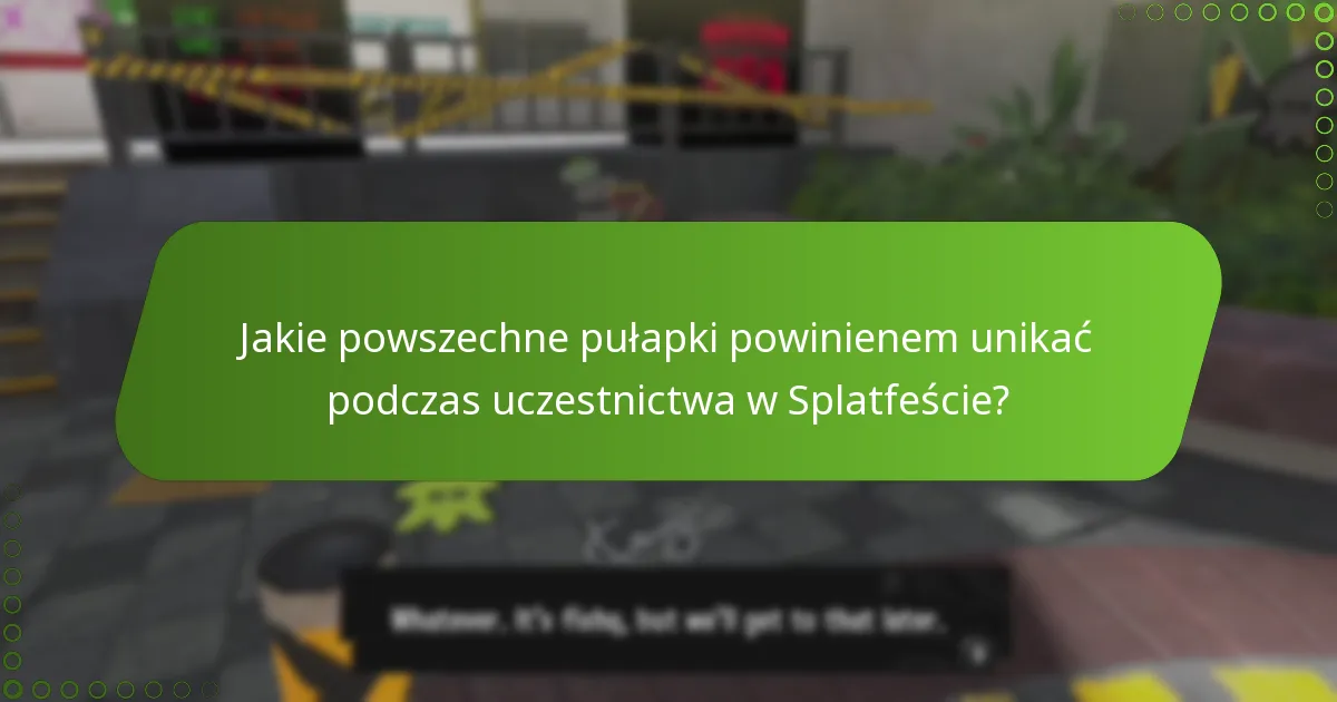 Jakie powszechne pułapki powinienem unikać podczas uczestnictwa w Splatfeście?