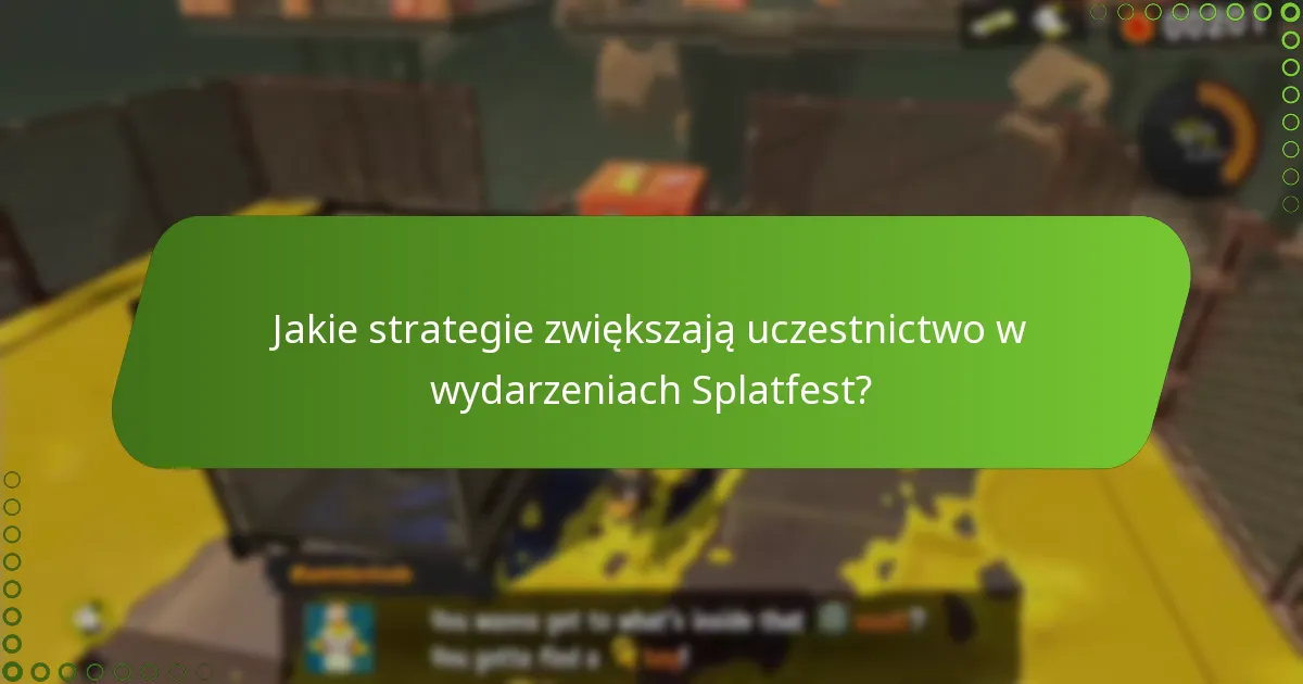 Jakie strategie zwiększają uczestnictwo w wydarzeniach Splatfest?